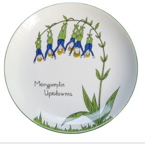 Manypeeplia Upsidownia - Edward Lear Nonsense Salad Dessert Plate - 7.7”